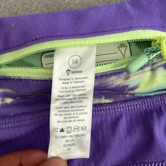[Y14]Ivivva  Purple Athletic Short-NWOT - Picture 7 of 8